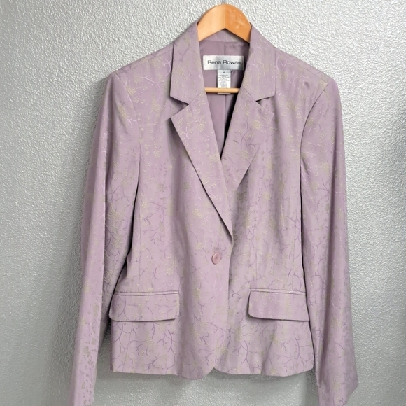 NWT Rena Rowan Floral Lavender & Green Embossed Jacket Size 16 - Picture 8 of 11